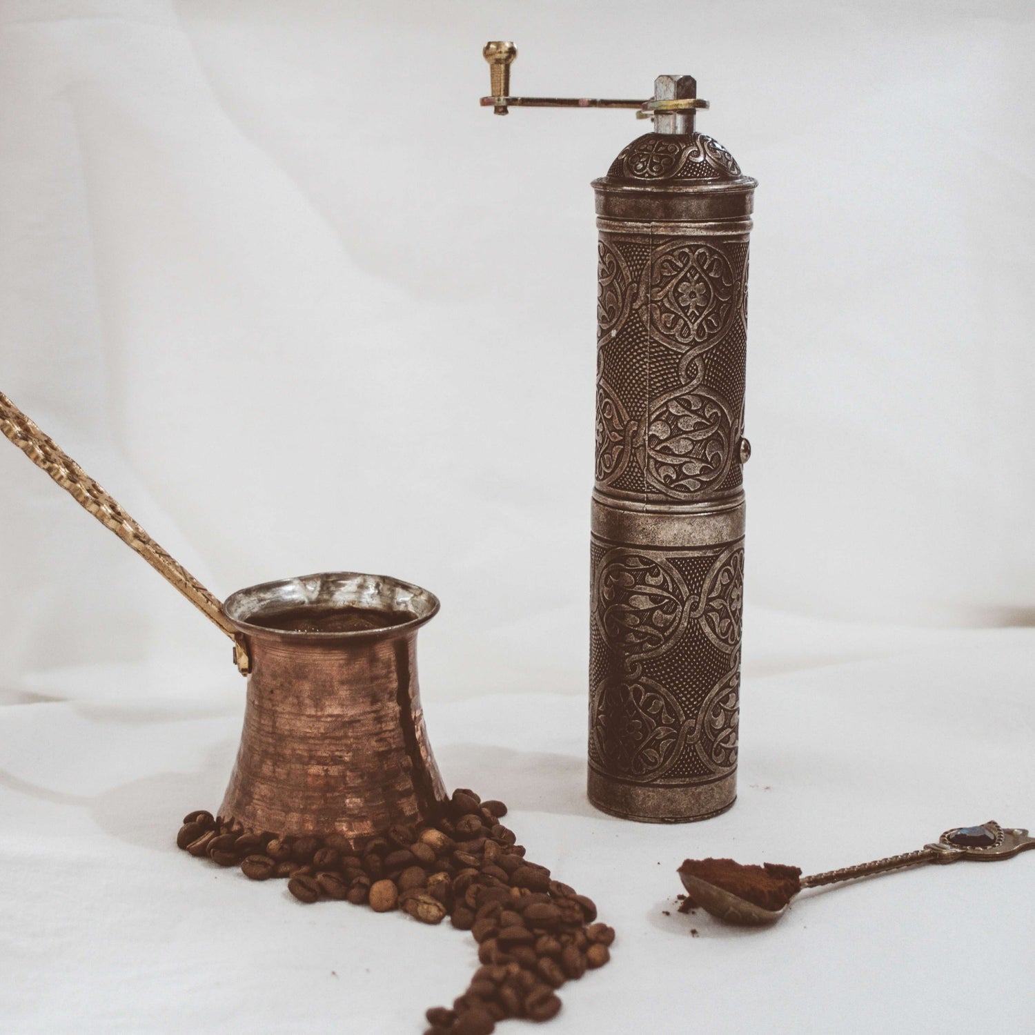 brown turkish coffee grinder