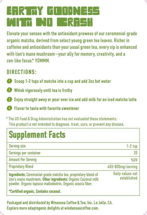 Magic Matcha | Mushroom Matcha Powder