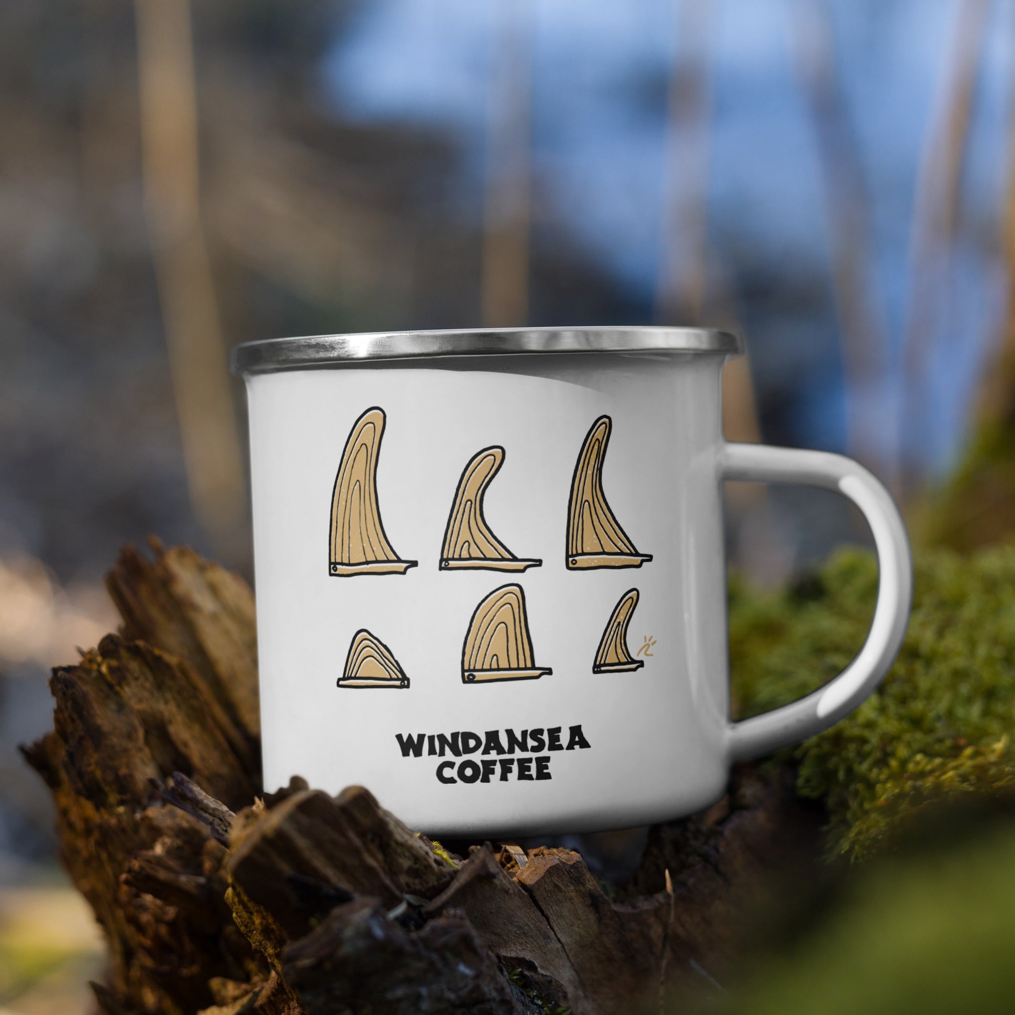 Fin Box Enamel Mug - WindanSea Coffee