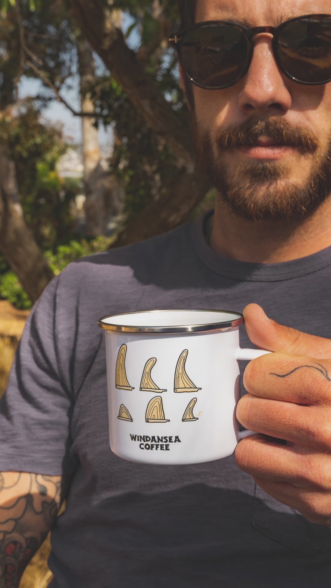 Fin Box Enamel Mug