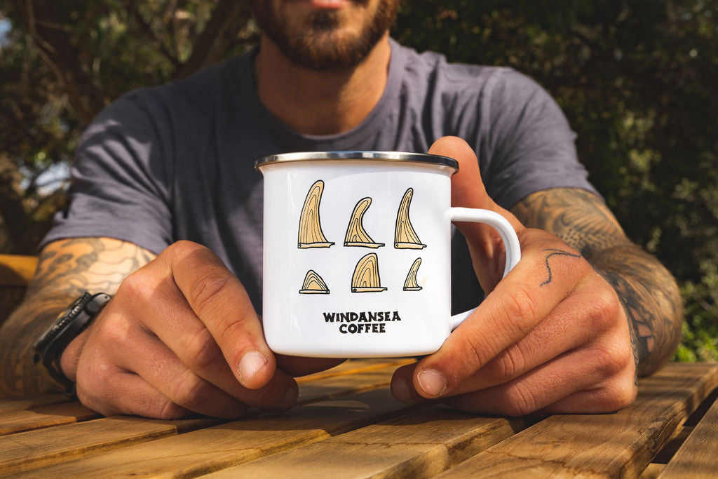 Fin Box Enamel Mug - WindanSea Coffee