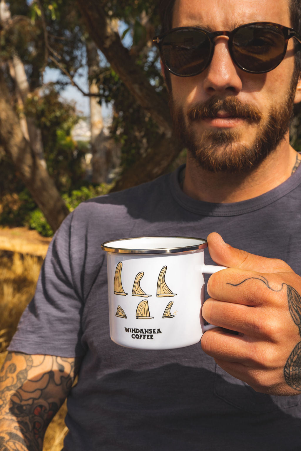 Fin Box Enamel Mug - WindanSea Coffee