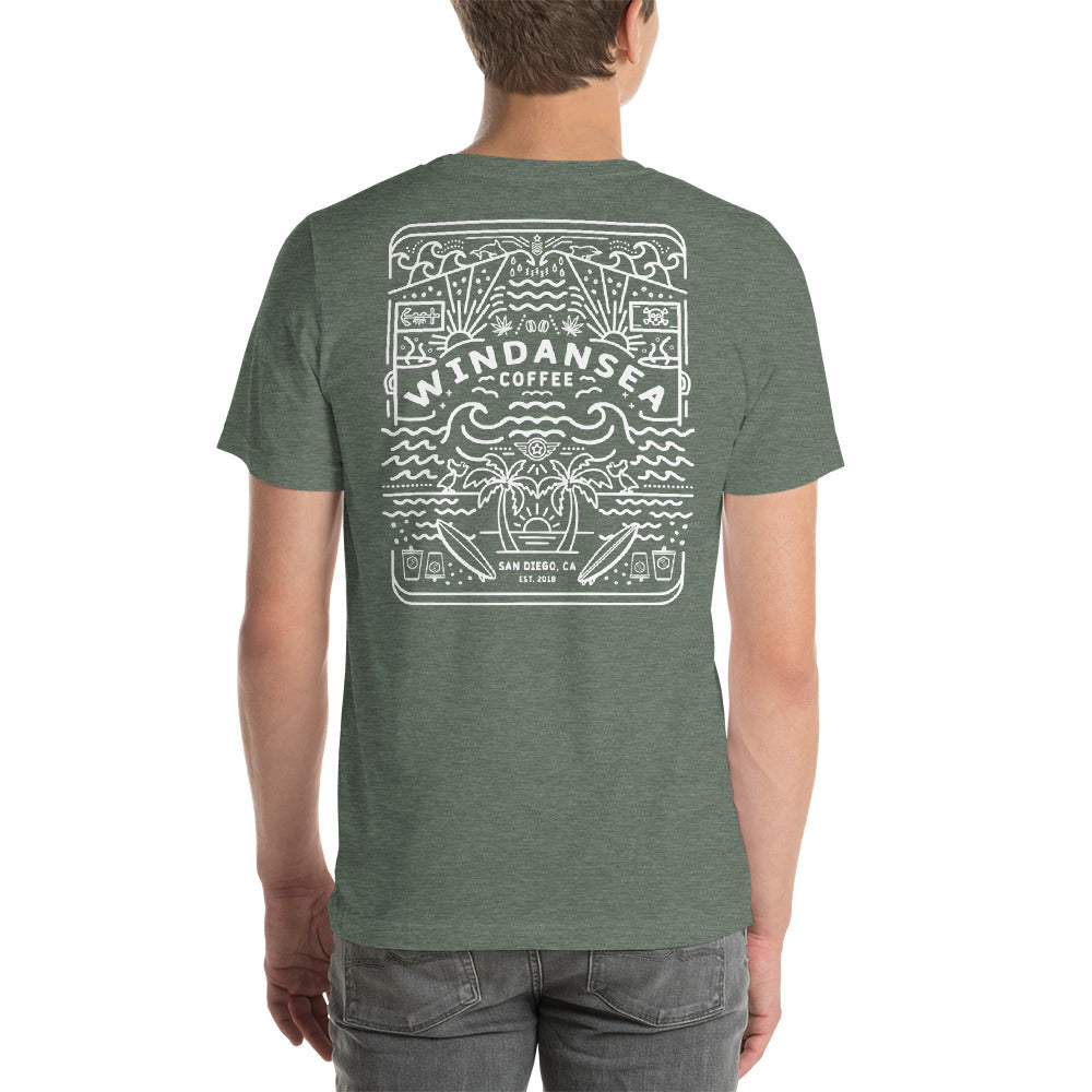 green short sleeve t shirt back