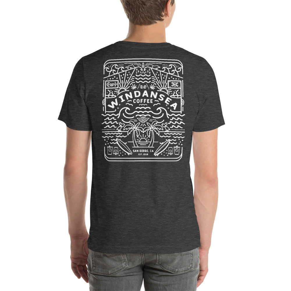 grey short sleeve t shirt back