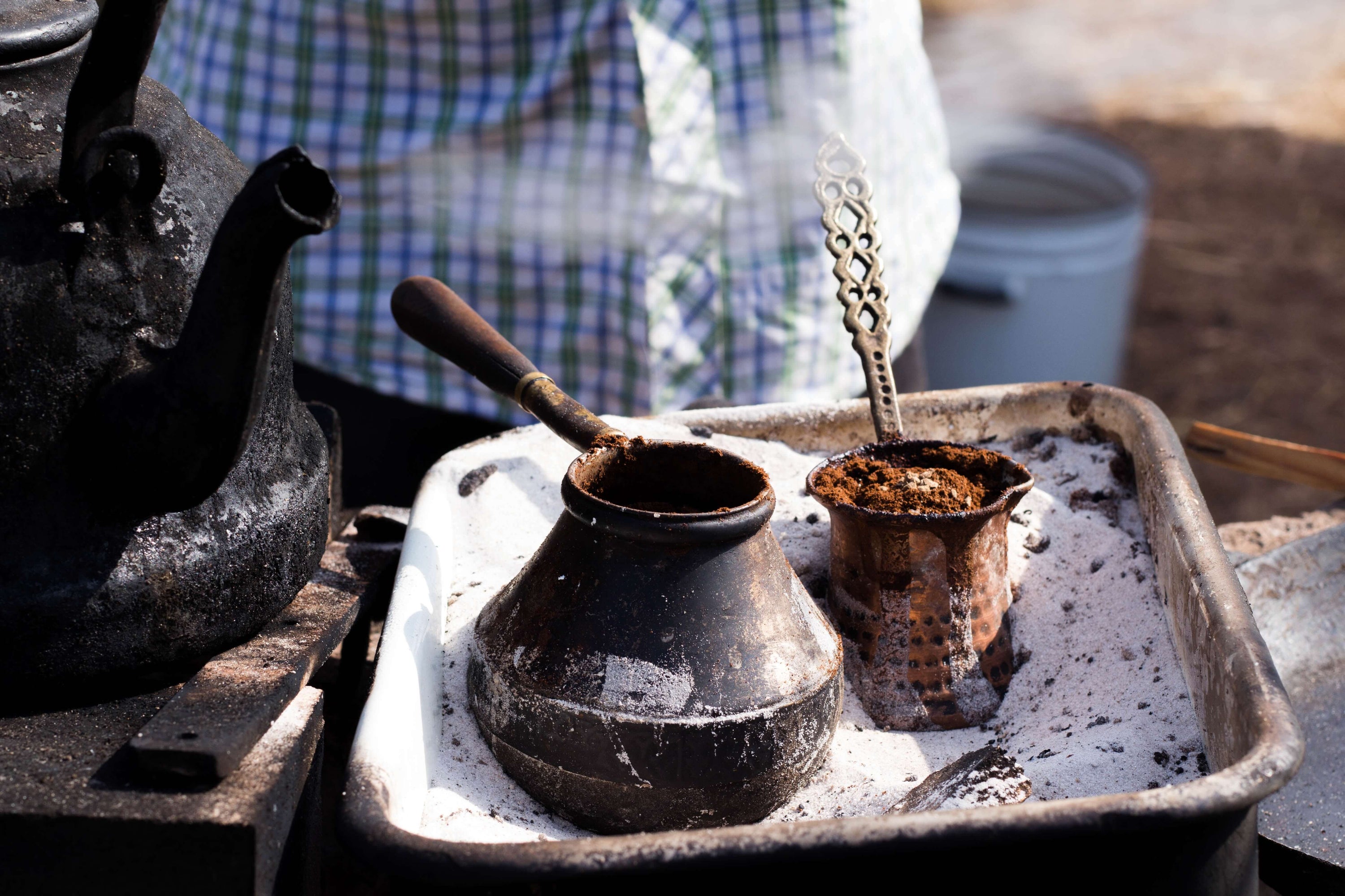 pot of traditional turkish coffee