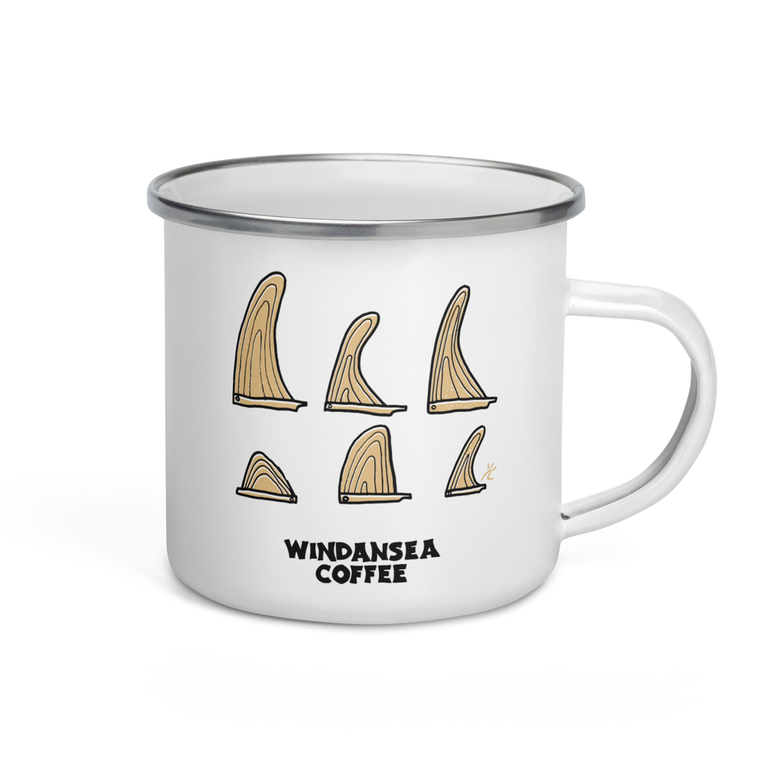 Fin Box Enamel Mug - WindanSea Coffee