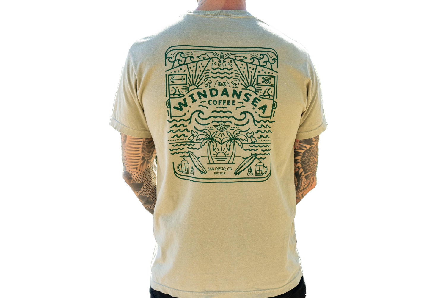 Windansea Coffee Heavy Duty Mandala T-shirt