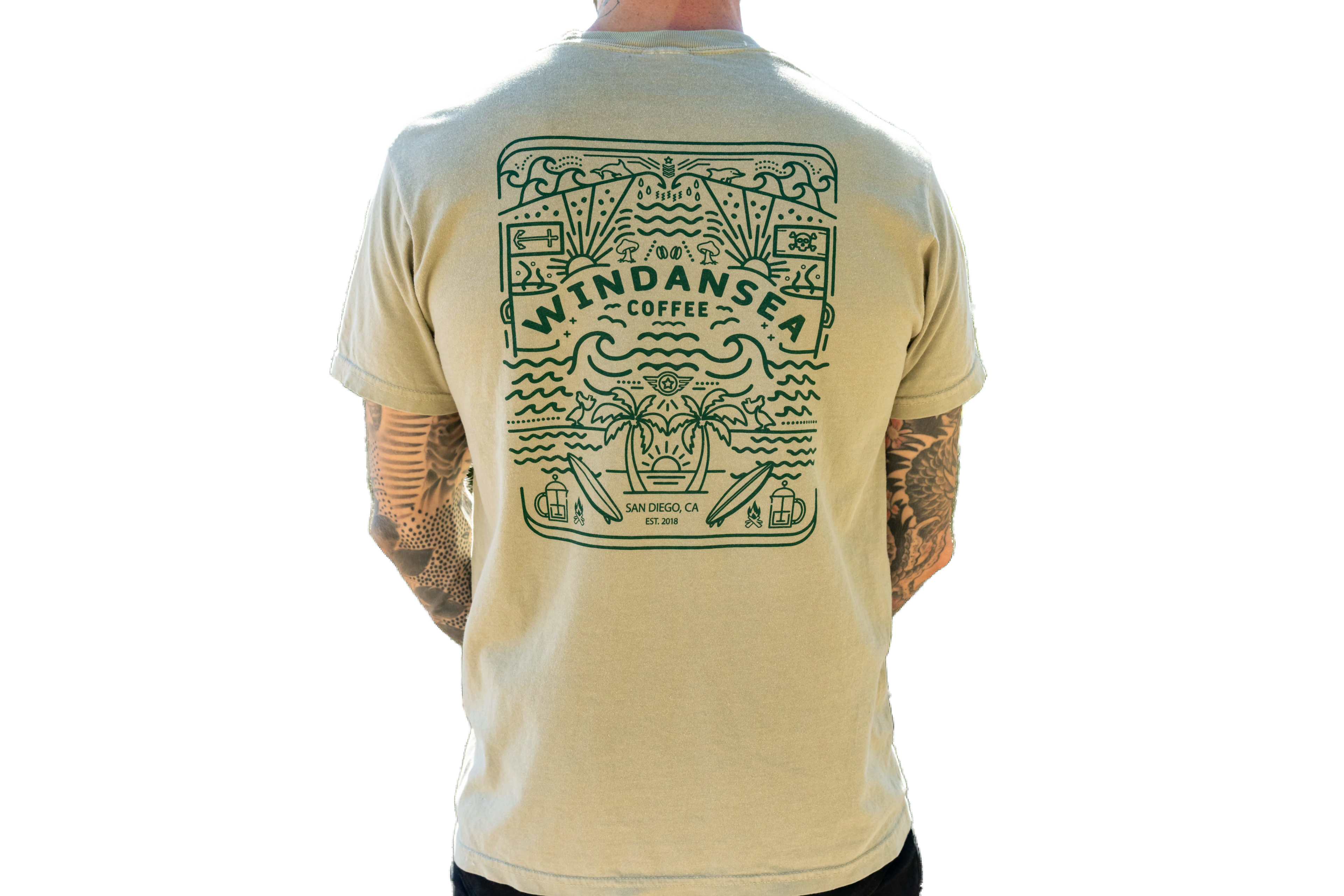 Windansea Coffee Heavy Duty Mandala T-shirt