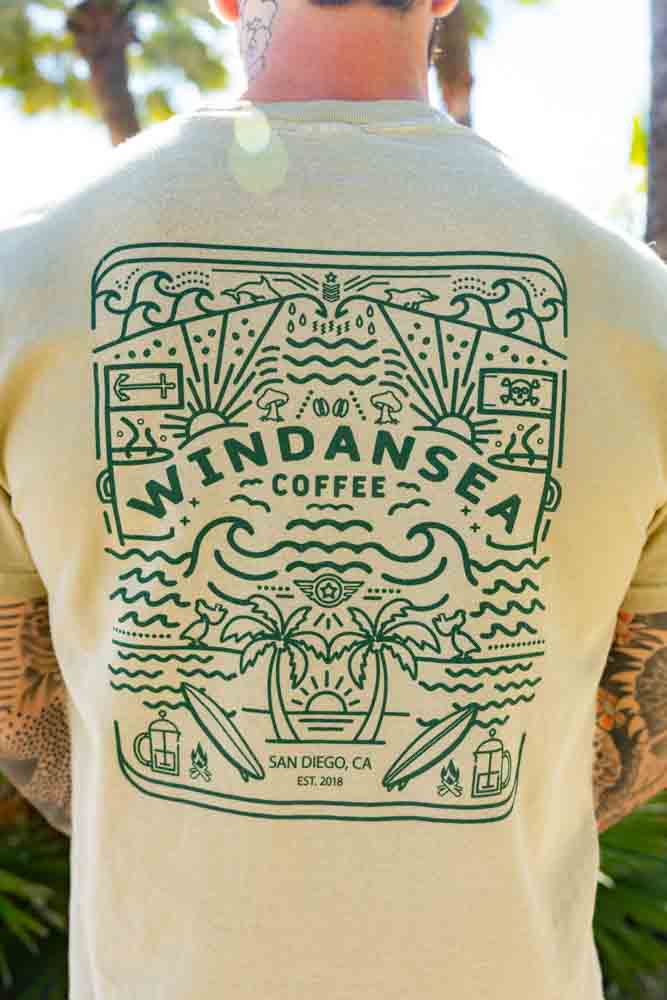 Windansea Coffee Heavy Duty Mandala T-shirt