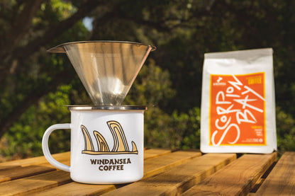 Fin Box Enamel Mug - WindanSea Coffee