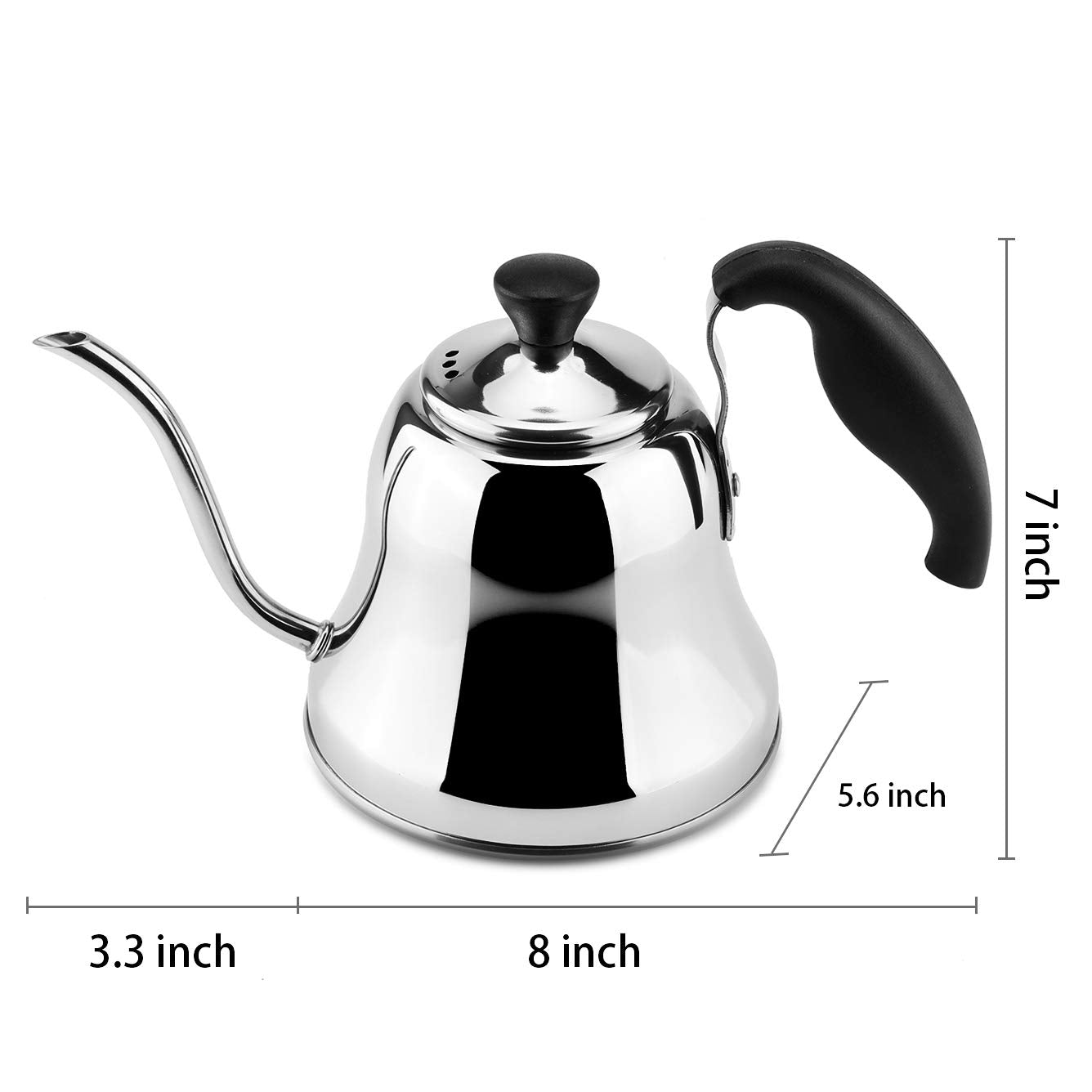 Teapot For Induction Stovetop, Stainless Steel Pour Over Gooseneck
