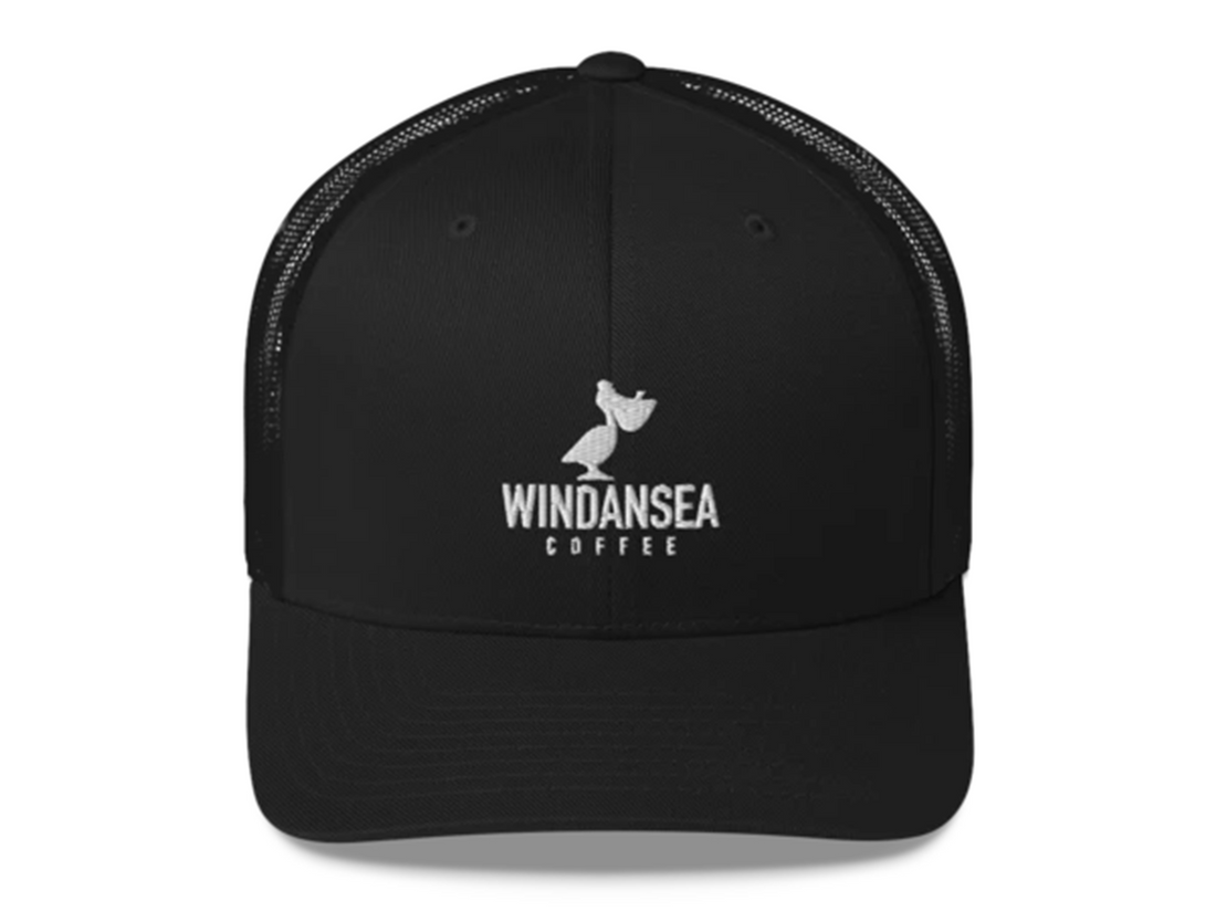 six-panel low crown Embroidered Windansea coffee Trucker Cap.